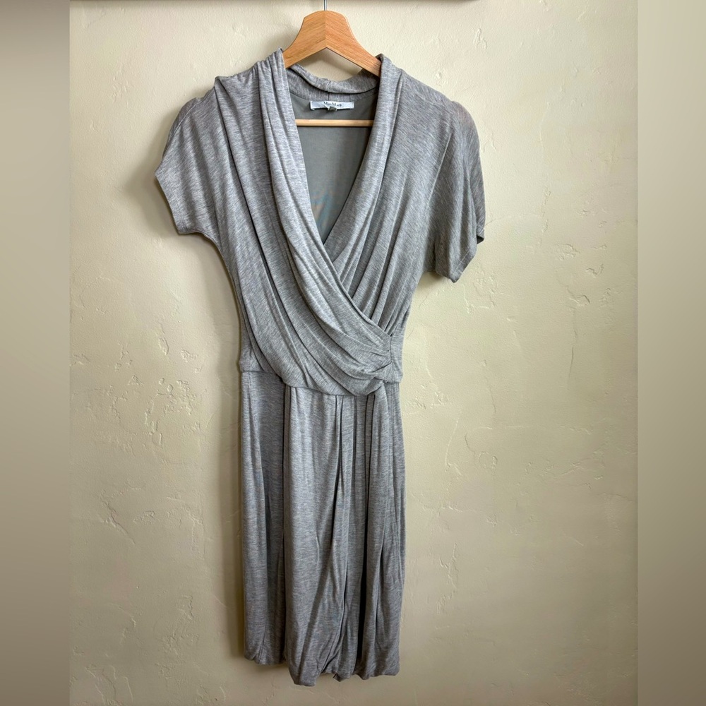 MaxMara Gray Jersey Knit Fitted Summer Dress, Size Small, Made in Italy